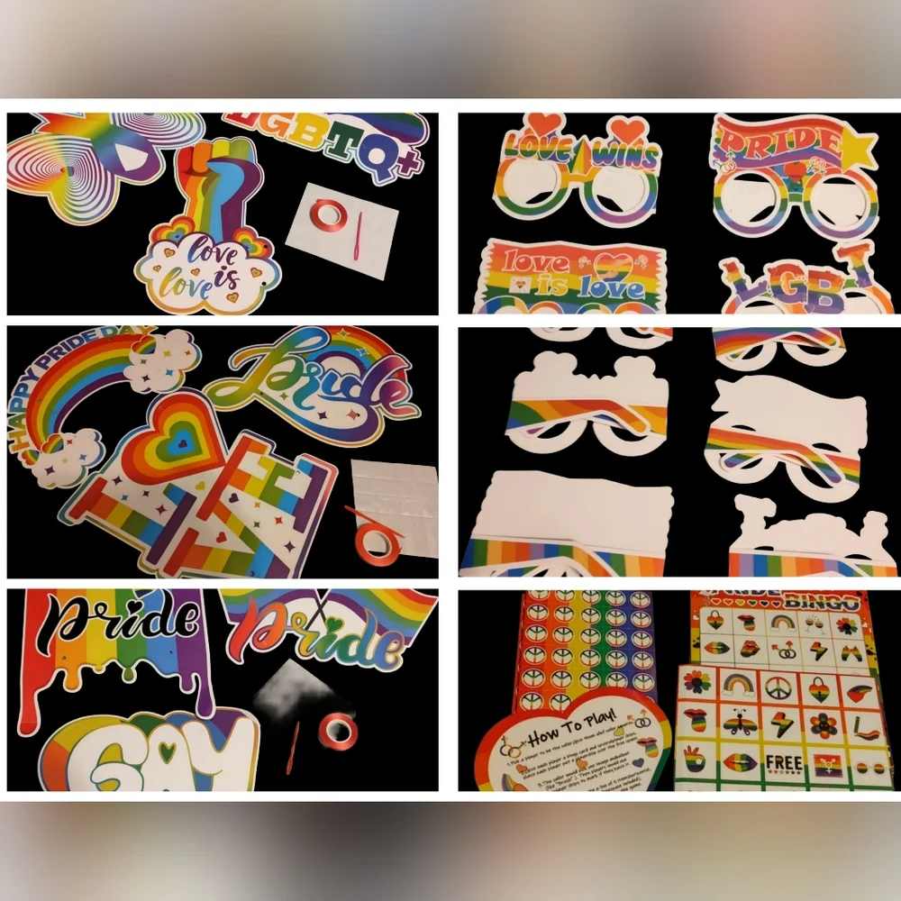 Rainbow Pride Party Supplies Set With Bingo Game Decorations Favors NWOT - Picture 7 of 7